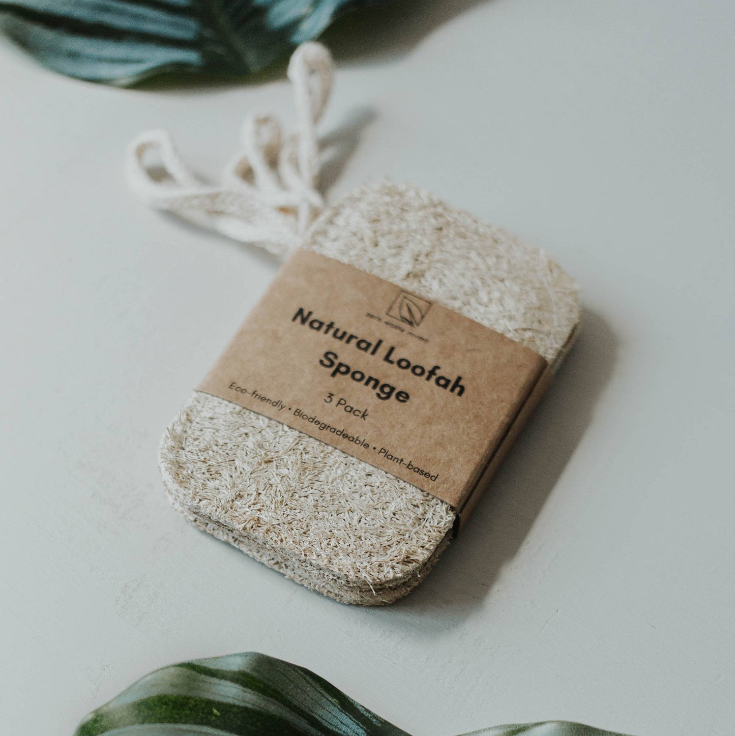 Zero Waste MVMT - 3 Pack Natural Loofah Sponge | Doubled Layered | Plant-Based